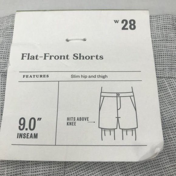 Goodfellow And Co Men's 9 Inch Inseam 28 Flat Front Shorts Gray New With Tags - Picture 3 of 12